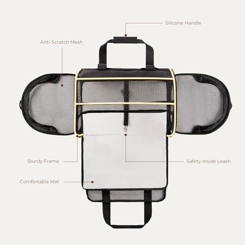 BurgeonNest-Soft-Sided-Dog-Carrier-Airplane-Approved-for-Small-Dogs-Side-Expandable-Pet-Cat-CarrierLightweight-Puppy-Purse-0-15-lbs-177x11x11-Inchs-Up-to-16lbs-Black BurgeonNest Soft Sided Dog Carrier Airplane Approved for Small Dogs Side Expandable Pet Cat CarrierLightweight Puppy Purse 0 15 lbs 177x11x11 Inchs Up to 16lbs Black