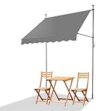VINGLI Manual Retractable Awnings for Patio, 78'x118' Patio Awning Door Awning Exterior Adjustable Door Canopy with UV Protection for Backyard, Garden, Balcony (Gray, 47' roll Out)