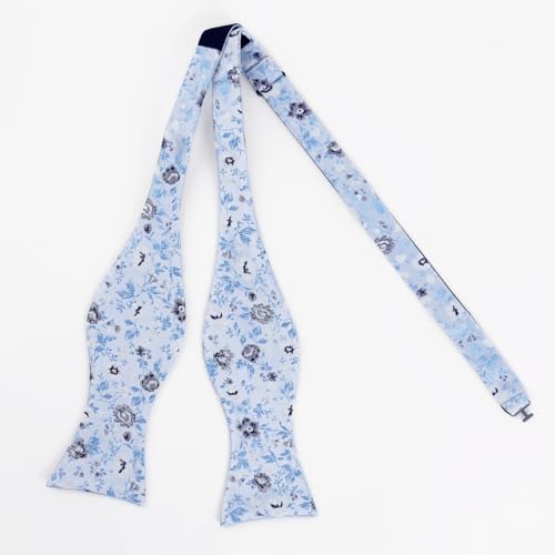 Image of Alizeal Mens 2pcs Floral Pattern Bow Tie Set | Self-tied Pocket Square Colorful Perfect for Weddings Proms Business