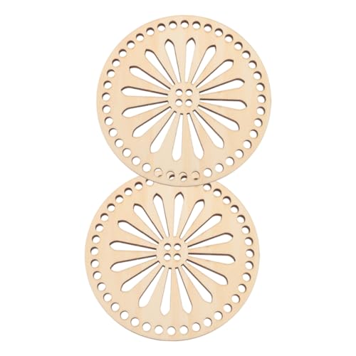 Homoyoyo 2 Piezas Base de crochet con cuentas de madera cestas bases manualidades madera astillas de madera de ganchillo parte inferior de la bolsa de madera de bricolaje moldeador de bolso
