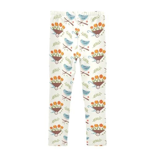 Trolley and Bird Girls Leggings,Workout Leggings for Girls Toddler Athletic Leggings Size for 3-10T2