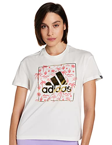 adidas W Foil Bos G T Maglietta da Donna, Donna, Maglietta, GL0992, Bianco, L