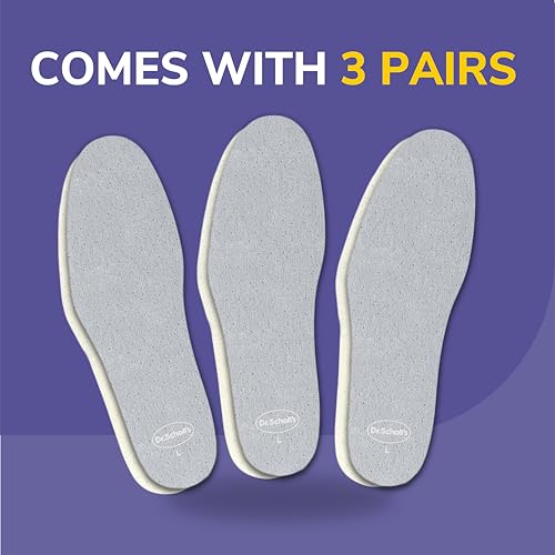 Dr Scholl’s Go Sockless! Cushioning Insoles for Women Men Unisex, 3 Pairs, Trim to Fit - Absorbs Moisture to Keep Feet Dry, Shoe Inserts for Women Men with Plush Terry Cloth Layer for Added Comfort3