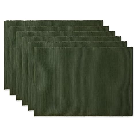 DII Dark Green Cotton Placemat Set Cover