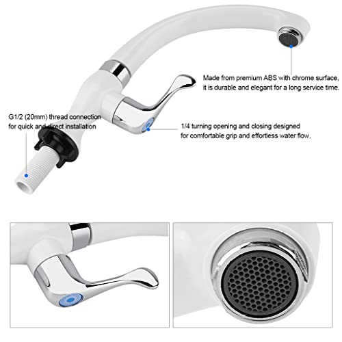 Robinet d'eau froide simple plastique pour lavabo de salle de bain - 4