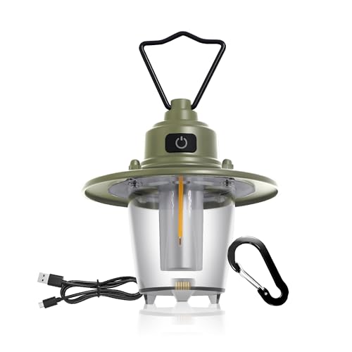 Lampada LED da Campeggio - Ricaricabile Luce Campeggio mit 3000mAh Batteria, 3 Modalità di Luce, IP65 Impermeabile, Luci Emergenza per Escursionismo, Campeggio, Emergenza, Casa [Classe Energetica A]