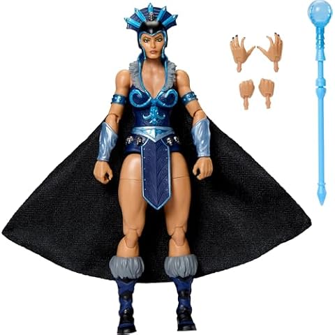 Masters of the Universe Masterverse 7-Inch Action Figure, New Eternia Evil-Lyn, Motu Toy Villain Sorceress, 30 Articulations, Staff with Orb Cover