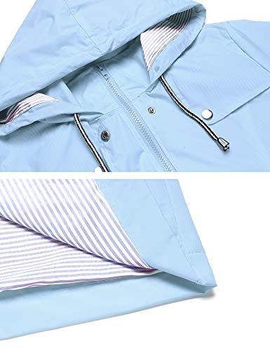 LOMON Raincoat Women Waterproof Long Hooded Trench Coats Lined Windbreaker Travel Jacket S-XXL - Image 5