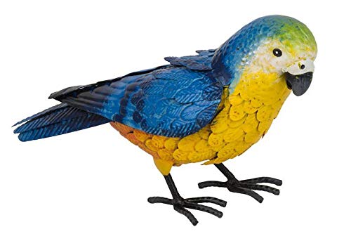 Fountasia Animal Kingdom - Loro de guacamayo, tamaño mediano, color azul y amarillo, metal, multicolor, S