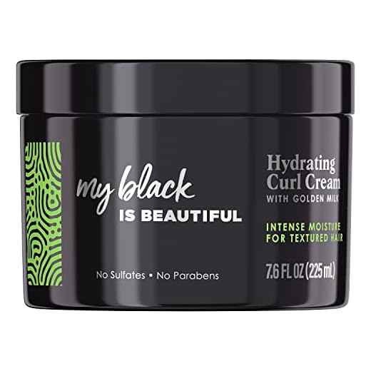 MY BLACK IS BEAUTIFUL Sulfate Free Hydrating Curl Cream for Curly and Coily Hair with Coconut Oil, Honey and Turmeric, 7.6 Fl Oz