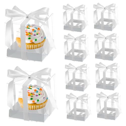 Cabilock 10pcs Boxes Cupcake Wrappers Chocolate Case Backing Cake Case Cake Carrier Cake Holder Food Crisper Bakery Boxes Cake Packaging Boxes