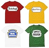 Ketchup Mustard Mayonnaise Relish Halloween Costume Matching Shirt Group 4 Set Ket Red Small/Mus...