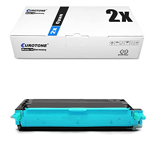 Toner Dell 3130 C CN bleu Eurotone lot de 2 pour remplacer les cartouches vides