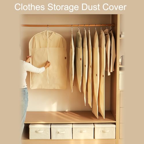 Garmet Bags Garment Rack Cover with Visible Mesh, Hanging Clothes Bag, Cotton Material, Waterproof and Dustproof(58x130cm/23x51in)3