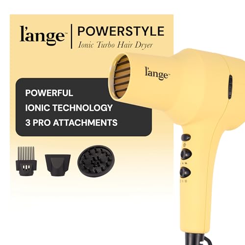 L'ANGE HAIR PowerStyle Turbo Ionic Hair Dryer | 1875 Watt Professional Blow Dryer with Diffuser & Concentrator | Multiple Heat & Speed Settings for Fast Drying | Salon-Grade Styling Tools, Yellow - image 2