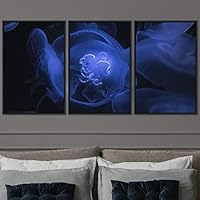 3 Piece Framed Canvas Wall Art Colorful Jellyfish Marine Life Canvas Prints Home Artwork Decoration for Living Room,Bedroom - 16