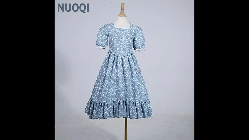 Amazon.com: Nuoqi Prairie Dresses for Girls, Girls Laura Ingalls Wilder  Costume Pioneer Colonial Dress 4-5, Green : Clothing, Shoes & Jewelry