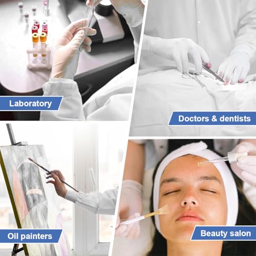 THQAE 1 Stück Einwegkittel Schutzkittel Polypropylen, Einwegkittel mit Kontaktverschluss, Atmungsaktiv, Einmalschutzkittel, Weiß