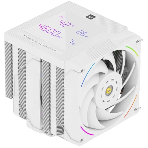 Image of Thermalright Phantom Spirit 120 Digital Snow CPU Air Cooler,7 Heat Pipes,Dual CPU Fans,Magnetic Attraction-Digital Screen,2150RPM+10%,for AM4 /AM5 /Intel LGA1700 /1851 /115x, White