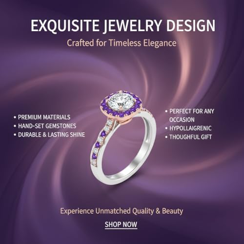 Image of Choose Your Gemstone Cathedral Halo Two Tone Engagement Ring 925 Sterling Silver Round Shape Halo Engagement Rings Lightweight Office Wear Everyday Gift Jewelry US Size 4 to 12