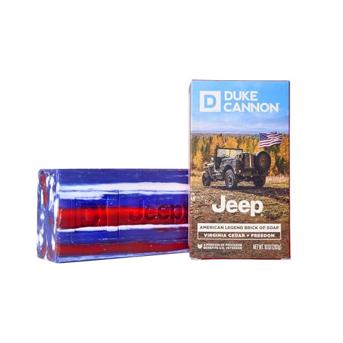 Image of Duke Cannon Supply Co. American Legend Jeep Bar Soap for Men, Virginia Cedar Scent, Triple Milled, 10 oz, Long Lasting, Natural Oils, Supports U.S. Veterans