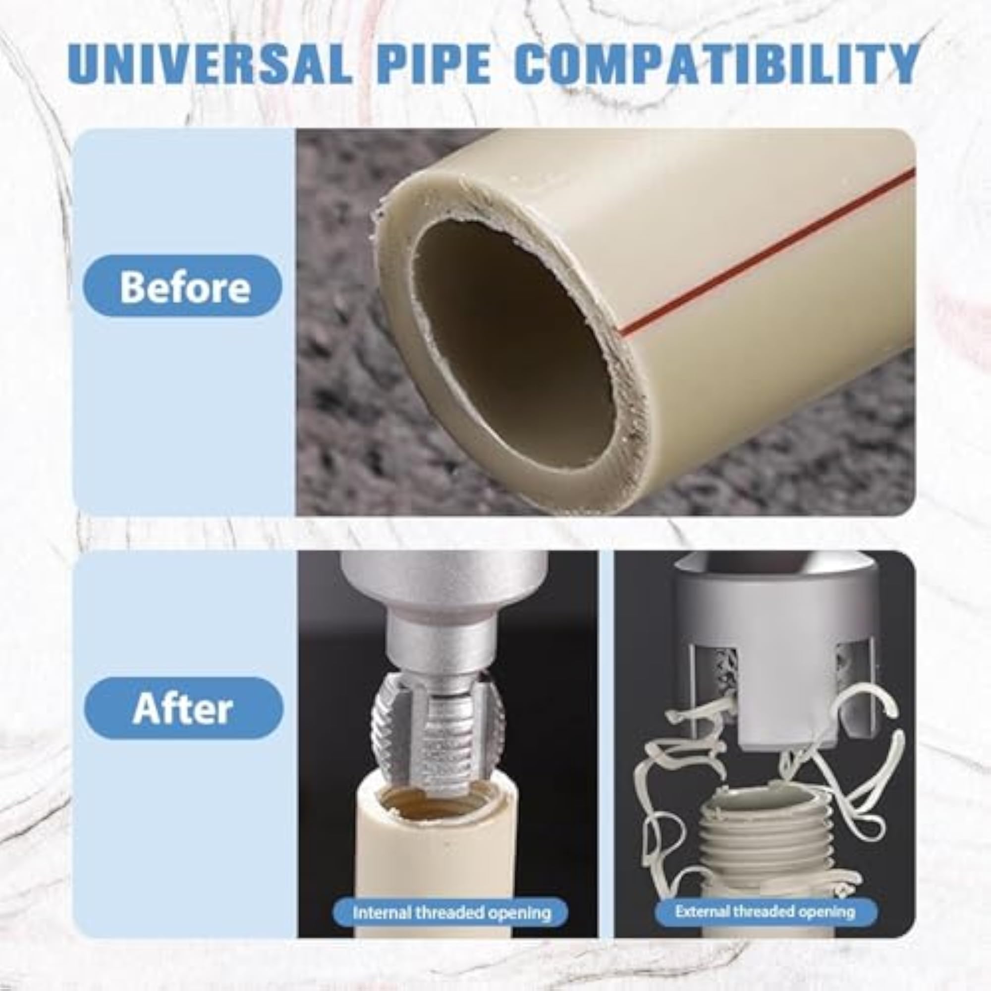 2-Piece Pipe Threading Tool Set for Plumbing