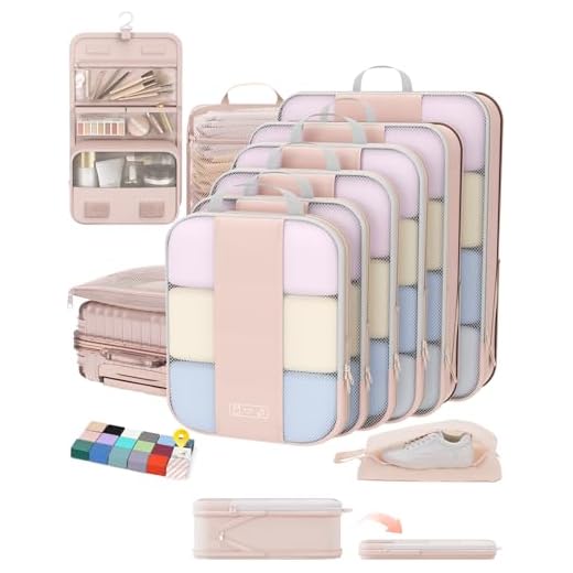 10 Set Compression Packing Cubes for Travel