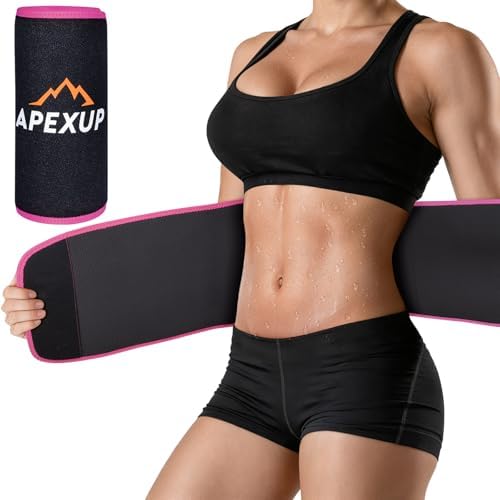 APEXUP Waist Trainer for Women Lower Belly Fat, Men Sweat Band, Stomach Wrap, Waist Trimmer with Removable Lumbar Support