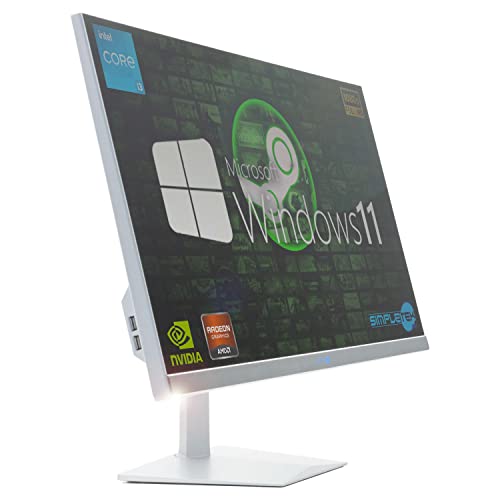 SIMPLETEK – All in One i3 10° Gen AiO 27″ Windows 11 Pro Core 16GB RAM SSD 960GB con GPU RX550 4GB WiFi6 + BT 5.2 + Webcam | Ideal para edición y juegos