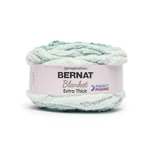 Image of Bernat Blanket Extra Thick Perfect Phasing Chunky Yarn for Hand Knitting, Crocheting, Crafts & Amigurumi - 100% Polyester - #7 Jumbo - 21.2oz /600g - 65 Yards - Emerald Pine