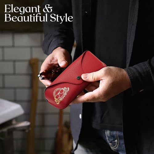 Image of Leather Glasses Case - Slim Glasses Case for Men and Women - Portable Sunglasses Case