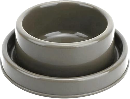 Miniatura 1 de Ants Away - Cuenco redondo para perros y gatos, comedero para animales pequeños, sin derrames, color marrón, S