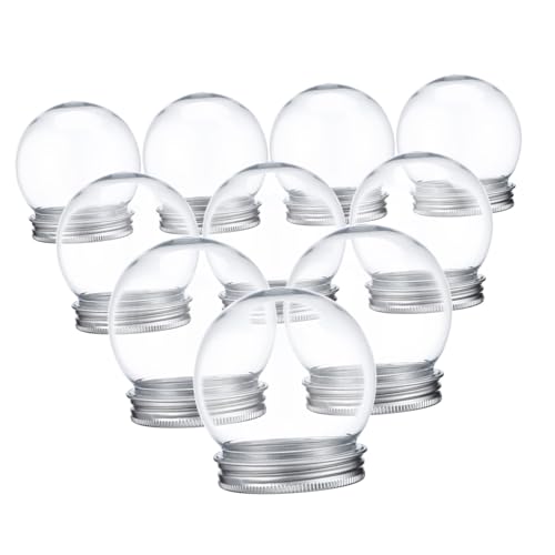 KONTONTY 20pcs Fillable Snow Globes Kit for Crafts High Transparent Water Globes for Candy Ornaments and Decorations for Christmas and Creative Projects
