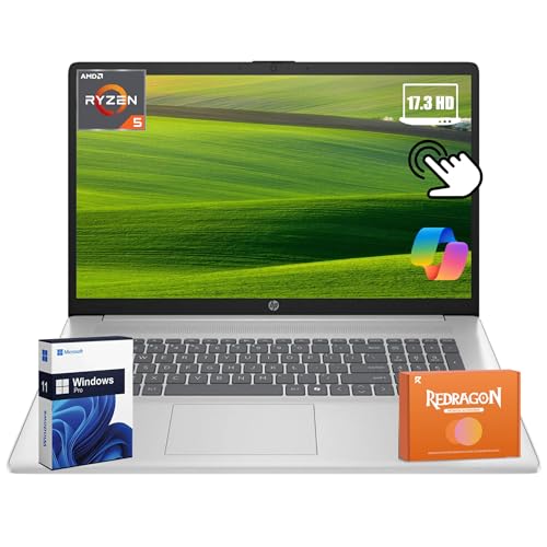 HP 17 inch Touchscreen Laptop Computer 2026, 32GB RAM, 1TB SSD, AMD Ryzen 5 7430U(Max 4.3GHz), Windows 11 Pro, Copilot AI, 17.3' HD+ Touch Display, Wi-Fi 6, Bluetooth 5.4, HD Cam, Accessories