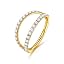 14K Gold Plated-CZ Double Hoop