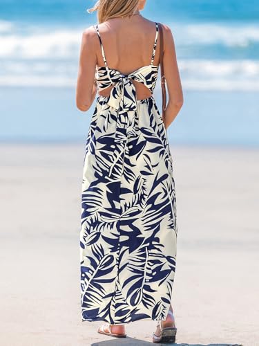Image of CUPSHE Women's Maxi Dress Floral Print Twisted V Neck Sleeveless Long Dress Summer Casual Dress