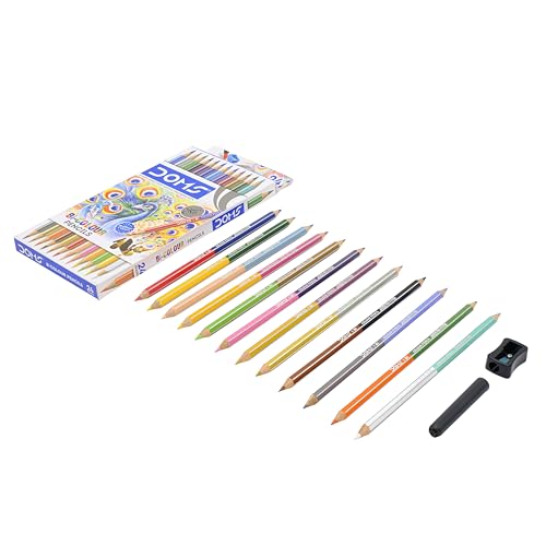 Image of Doms Bi Colours 24 Shades Pencil (12 Nos),Ink Color: Multicolor
