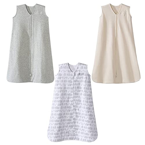 Image of HALO 100% Cotton Baby Sleepsack Wearable Blanket Bundle Set of 3, Neutral, Large