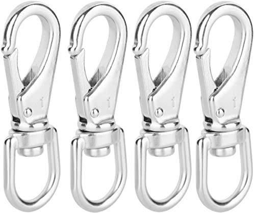 Faneta Stainless Steel Swivel Eye Snap Hooks, Flag Pole Clips, Marine Grade Scuba Diving Clips, Heavy Duty Spring Snap Hooks, Sturdy Metal Keychain Clips (3-1/2 Inch, M5/1#, 4-Pack) #TOP4