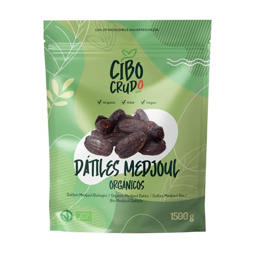 Datiles Medjool Orgánicos - 1Kg. Datiles Medjoul Naturales. Datil Frescos y Secos. Dates Naturales y Ricos en Fibra.