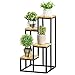 Produktbild Outsunny Pflanzenregal, mehrstöckiger Pflanzenständer, Blumentreppe mit 4 Ebenen, für Garten und Balkon, Tannenholz, Eisen, Natur, 34 x 34 x 66 cm