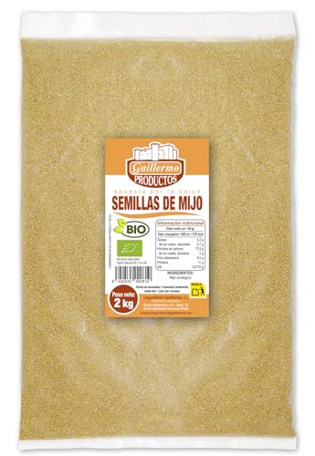 Cereal frío | Guillermo Mijo Pelado Bio - Bolsa 2 Kg 100 Ecológico Muy Apropiado Para Deportistas Rico En Fibra Vegetal