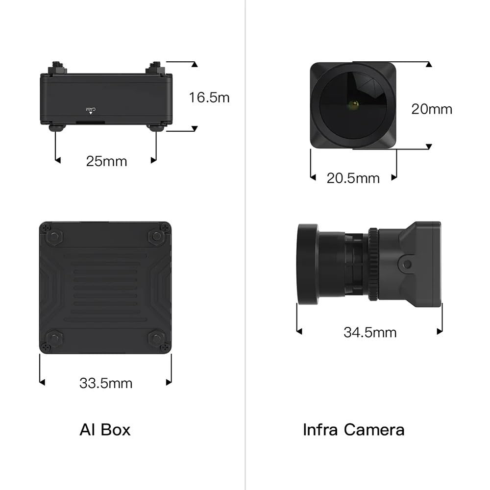 Telecamera a infrarossi notturna senza luce Kit VTx analogico 0 Lux Super WDR 1500TVL FOV 120 ° Sensore in bianco e nero adatto for drone RC FPV(Infra Camera)
