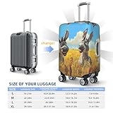 Luggage Cover Protector Suitcase Cover - Funny Countryside Donkey Soft Fashion Uitcase Cover for Luggage, Black, Medium - Image 2