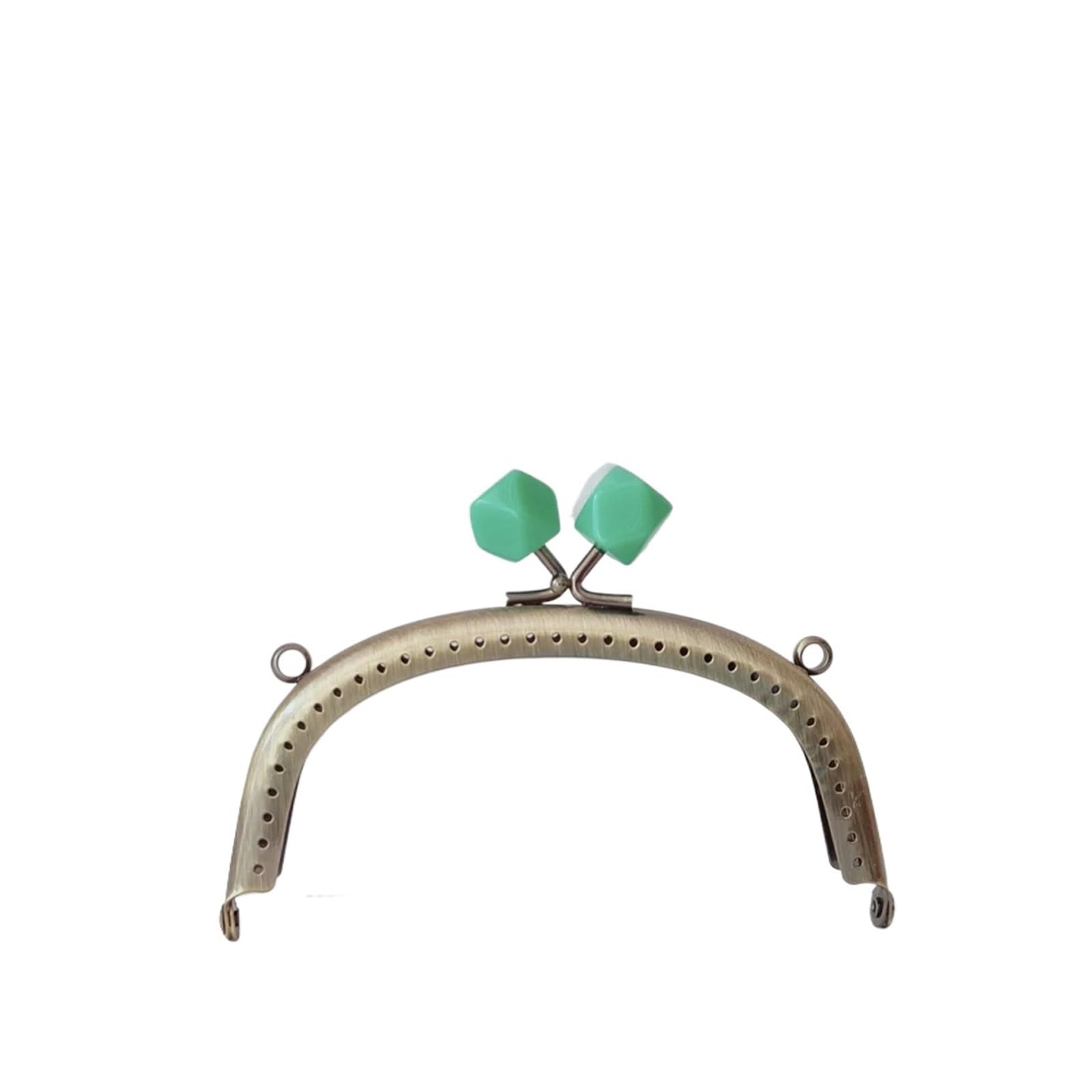 PVUVTNAHW Brass 12.5CM Rhombus Candy Resin Clasp Vintage Metal Purse Frame Handle Clutch Handbag Accessories Making Kiss Lock(WHITE)