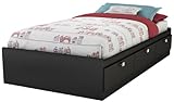 South Shore Spark Collection Twin Mates Bed, Pure Black