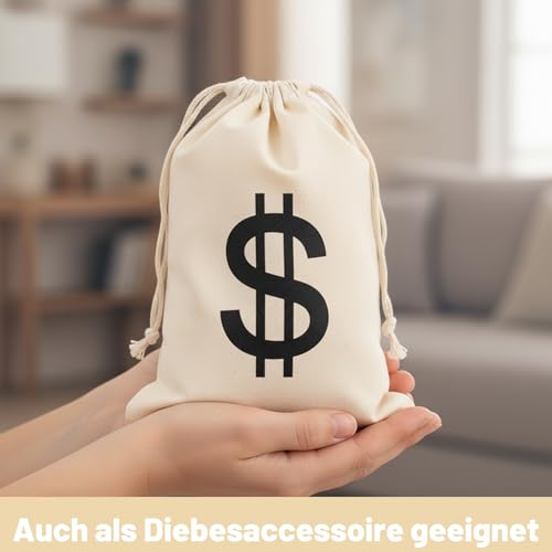 Geldsack Set, 3 Stück Baumwoll-Geldsäcke 19 x 30 cm, Ideal für Aufbewahrung, Praktische Größe für Münzen und Schmuck