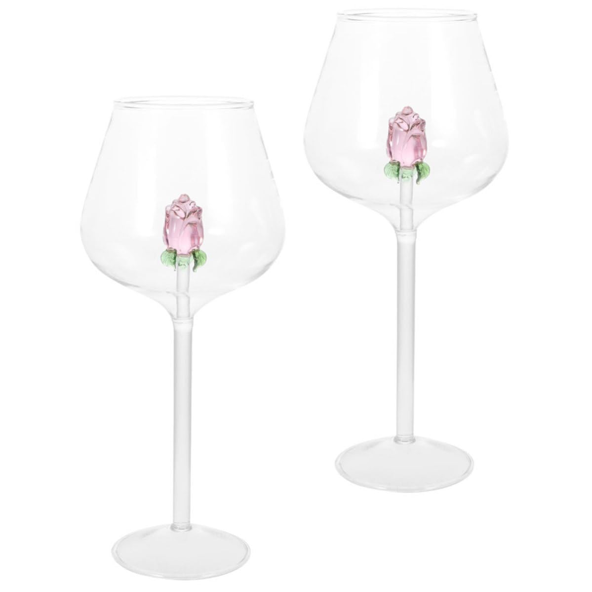 Copas de cóctel rosa de cristal de 650ml juego de 2 copas grandes elegantes