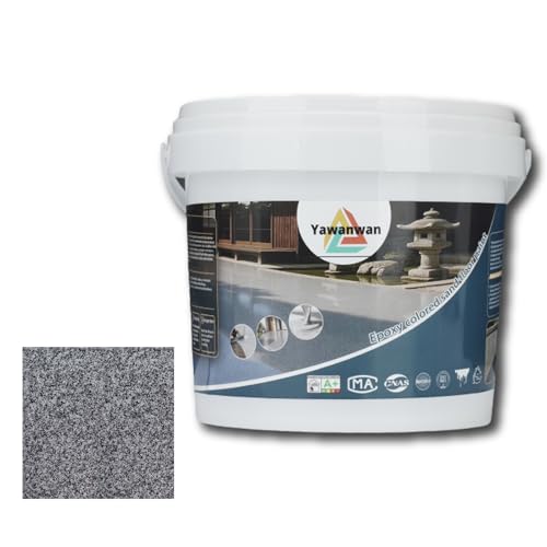 Epoxy Colored Sand Floor Paint Self-leveling Epoxy Floor Paint for Indoor and Outdoor Wear-resistant Non-slip Excellent Results on Concrete and Flat Adobe Surfaces (Sea Gray 1KG/35OZ)