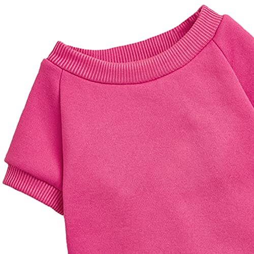 Image of Soft Puppy Sweater for Small Dogs Winter Knit Pullover, Rose M | Elastic Cuffs Pet Clothes, Holiday Party Matching, Fall Winter Daily Outfit, Soft Breathable Machine Washable Sweatshirt